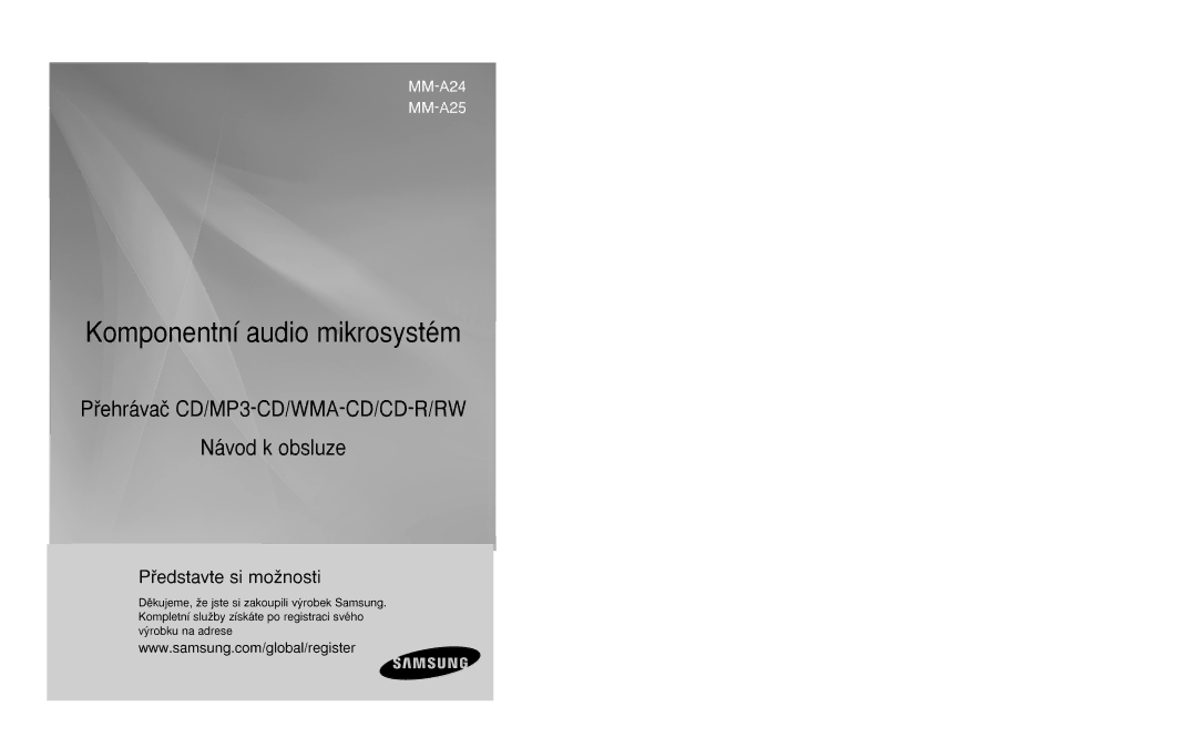 Samsung MM-A25R/EDC manual Komponentní audio mikrosystém 