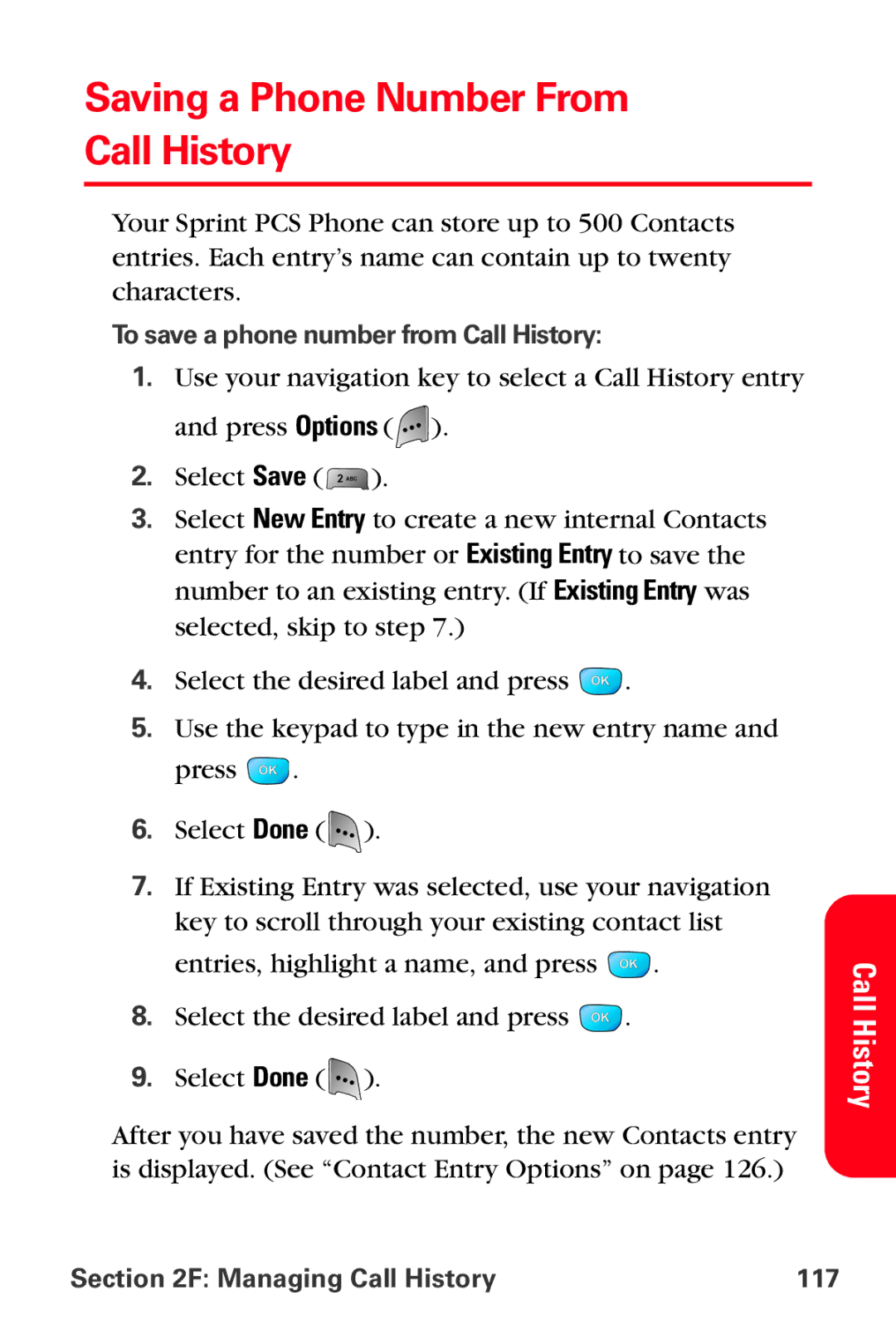 Samsung MM-A800 manual Saving a Phone Number From Call History, To save a phone number from Call History 