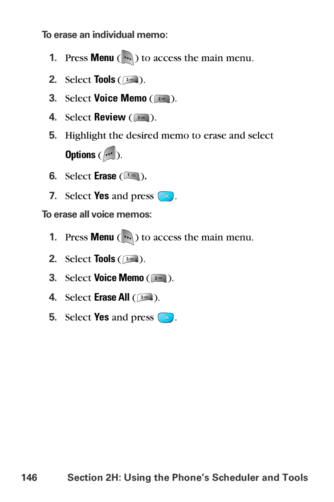 Samsung MM-A800 manual To erase an individual memo, To erase all voice memos 