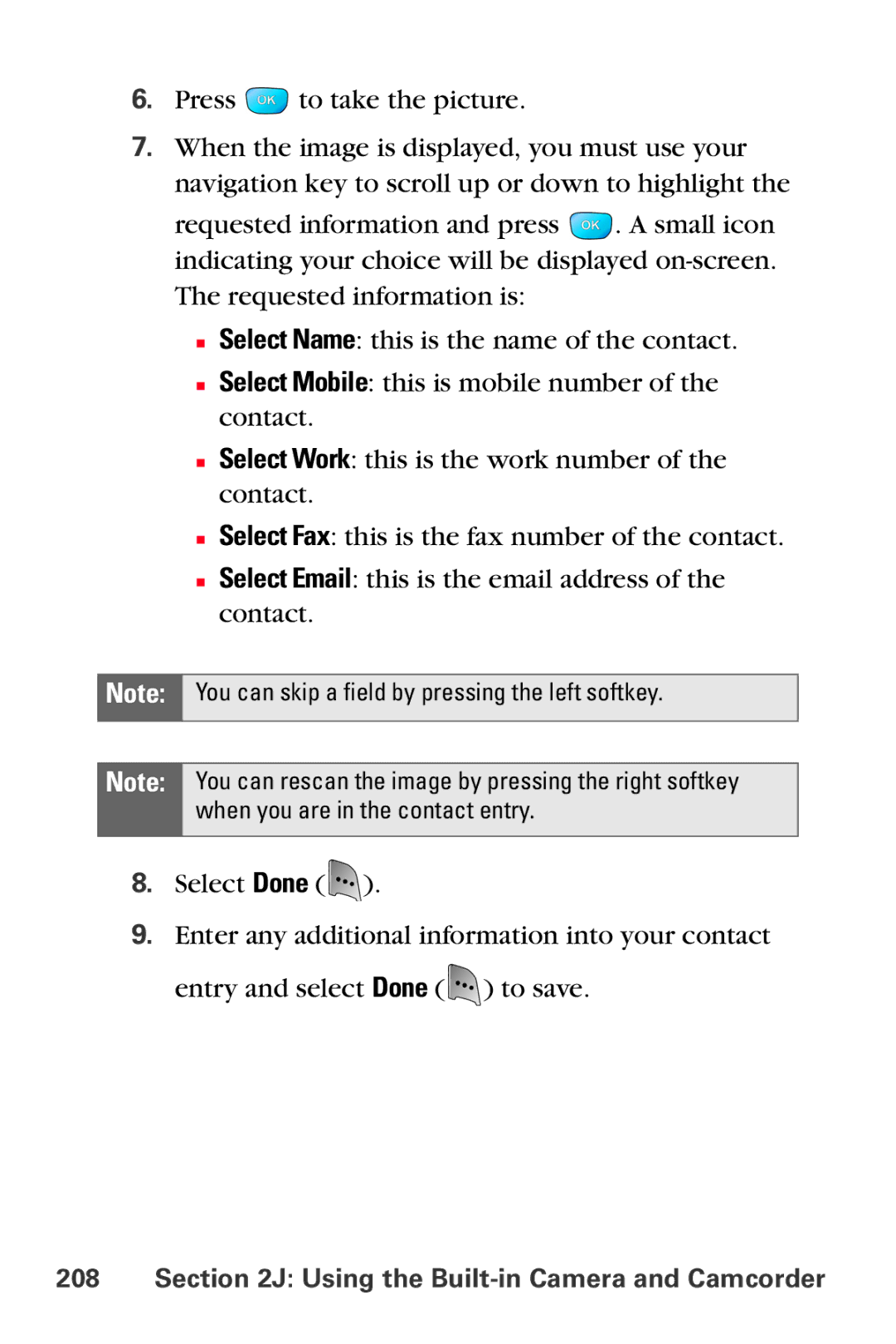 Samsung MM-A800 manual Using the Built-in Camera and Camcorder 