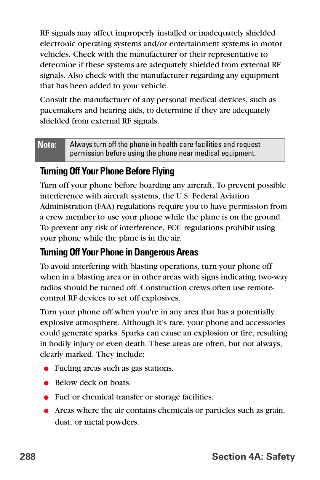 Samsung MM-A800 manual Turning Off Your Phone Before Flying, Turning Off Your Phone in Dangerous Areas, Safety 