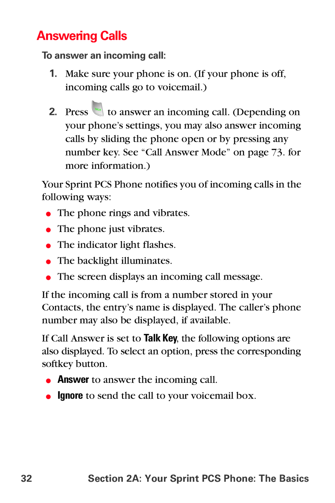 Samsung MM-A800 manual Answering Calls, To answer an incoming call 