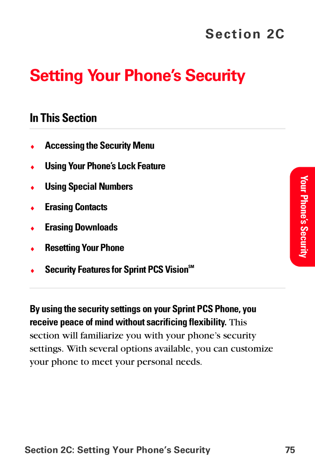 Samsung MM-A800 manual Setting Your Phone’s Security 