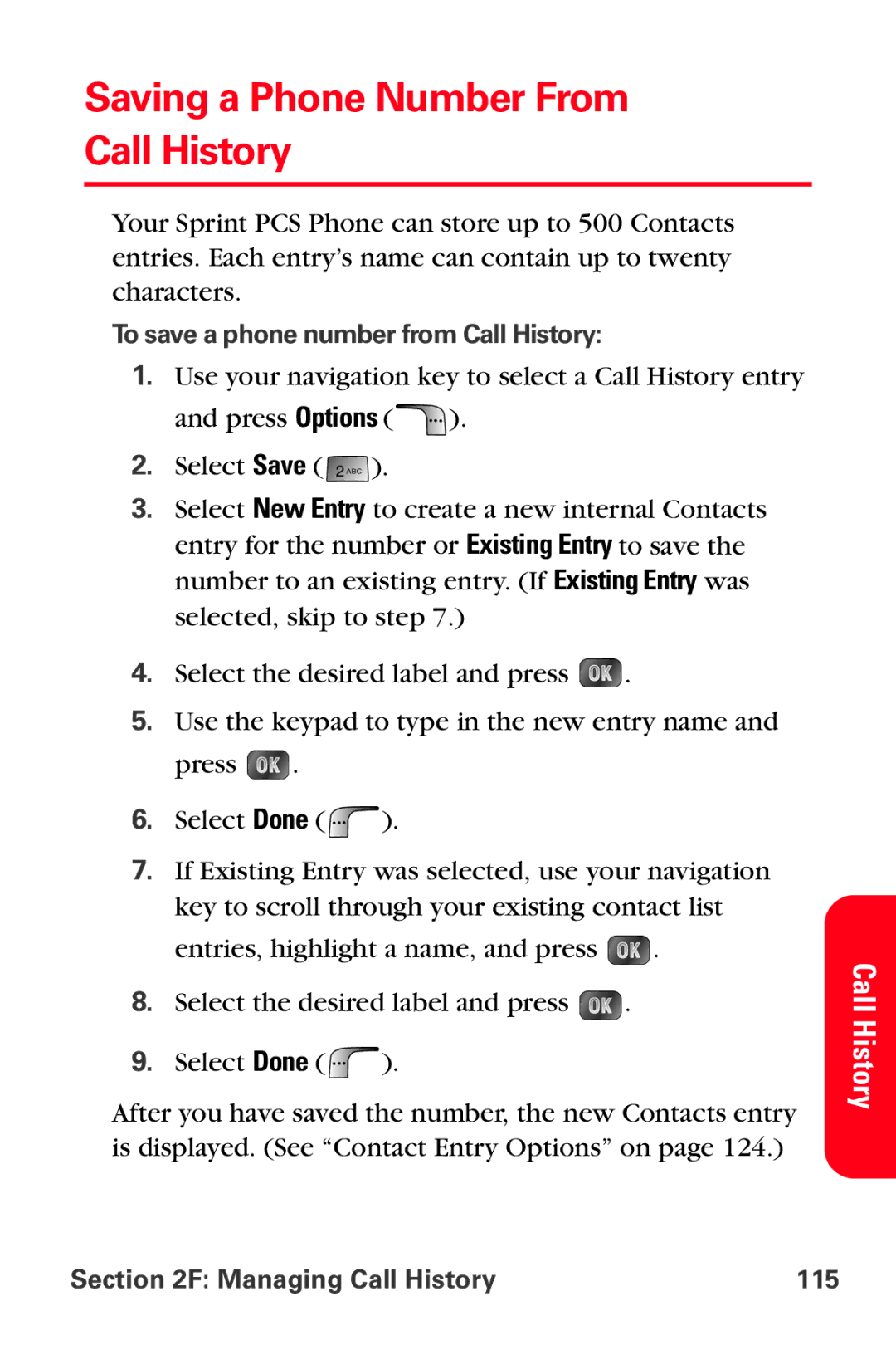 Samsung MM-A880 manual Saving a Phone Number From Call History, To save a phone number from Call History 