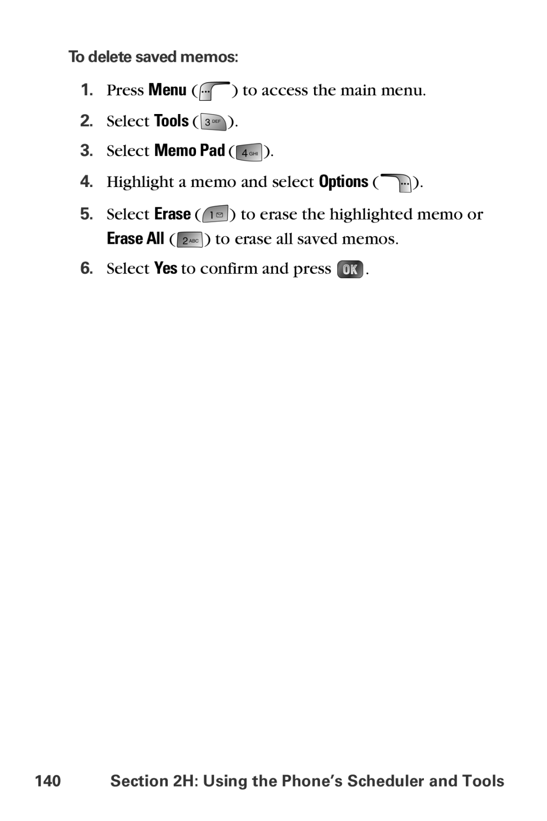 Samsung MM-A880 manual To delete saved memos 