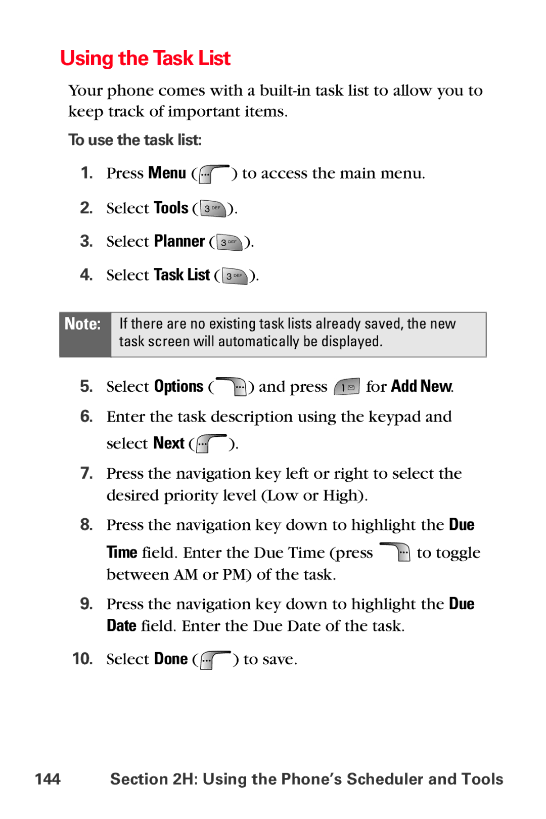 Samsung MM-A880 manual Using the Task List, To use the task list 