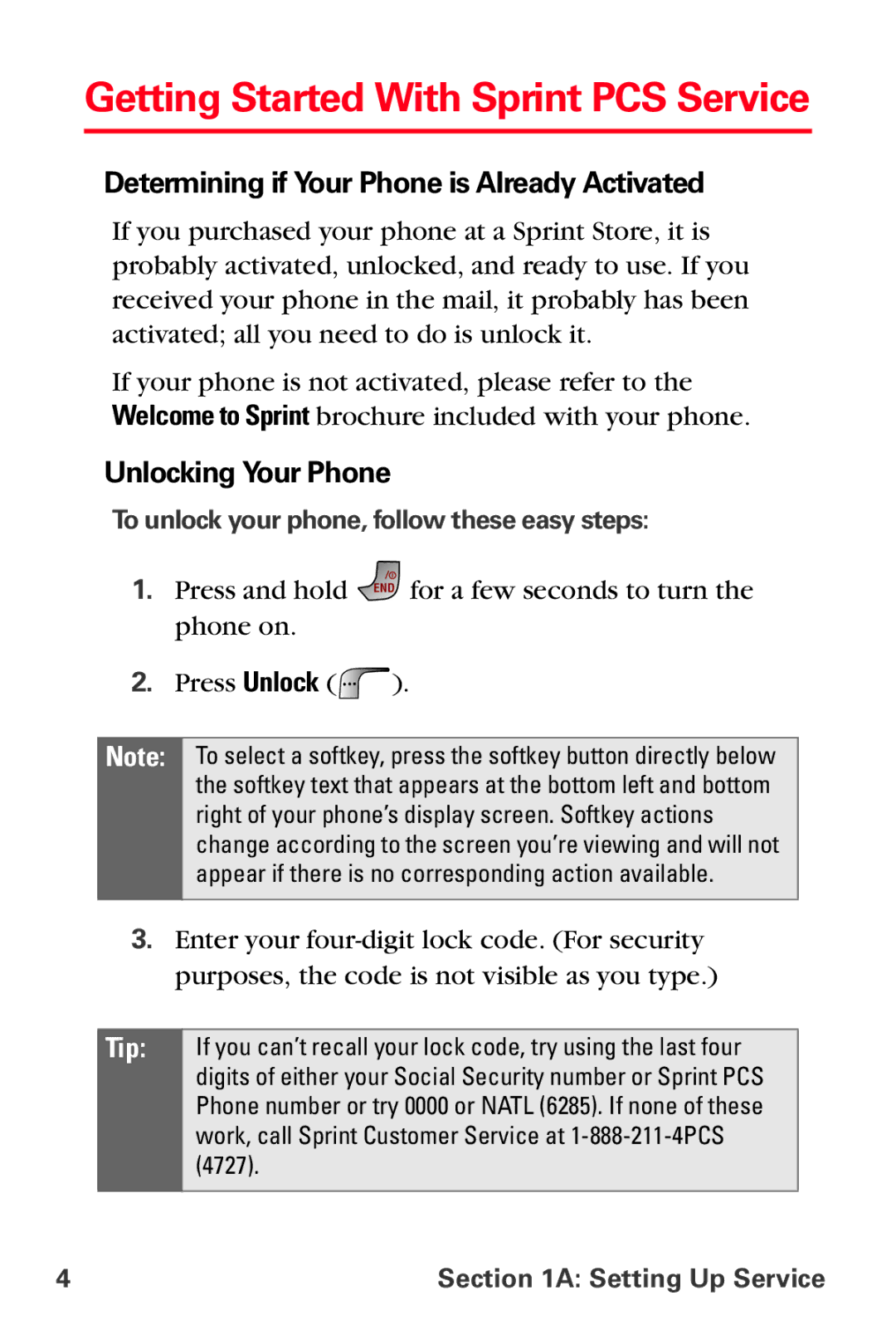 Samsung MM-A880 manual Getting Started With Sprint PCS Service, Determining if Your Phone is Already Activated 