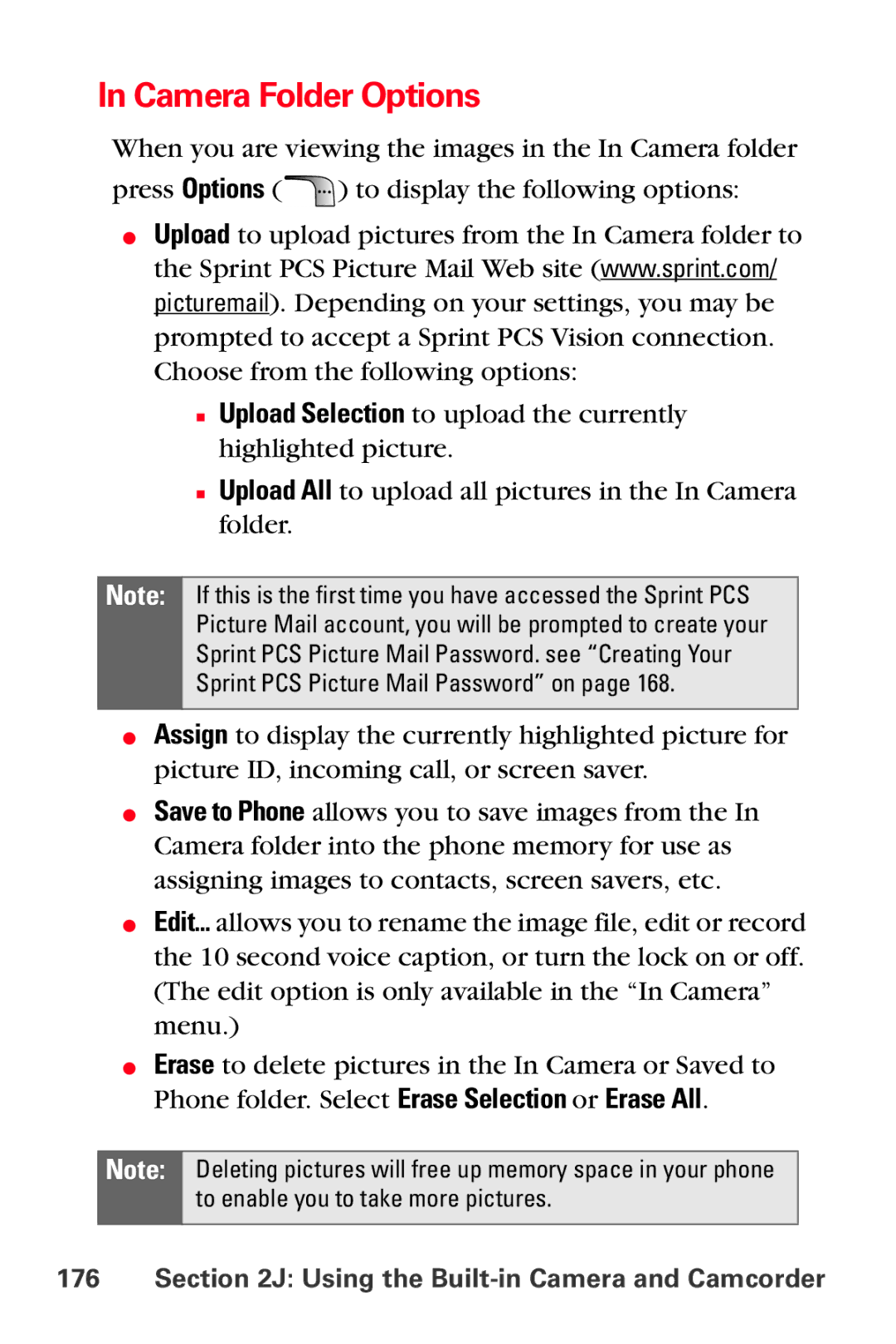 Samsung MM-A880 manual Camera Folder Options 