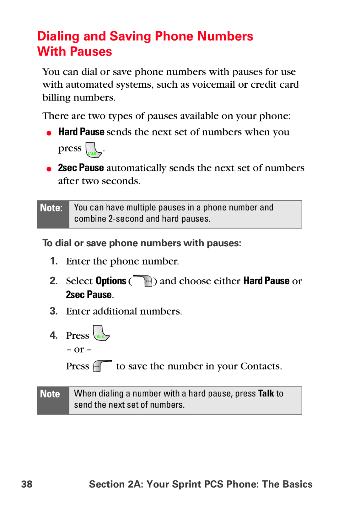 Samsung MM-A880 manual Dialing and Saving Phone Numbers With Pauses, 2sec Pause, To dial or save phone numbers with pauses 