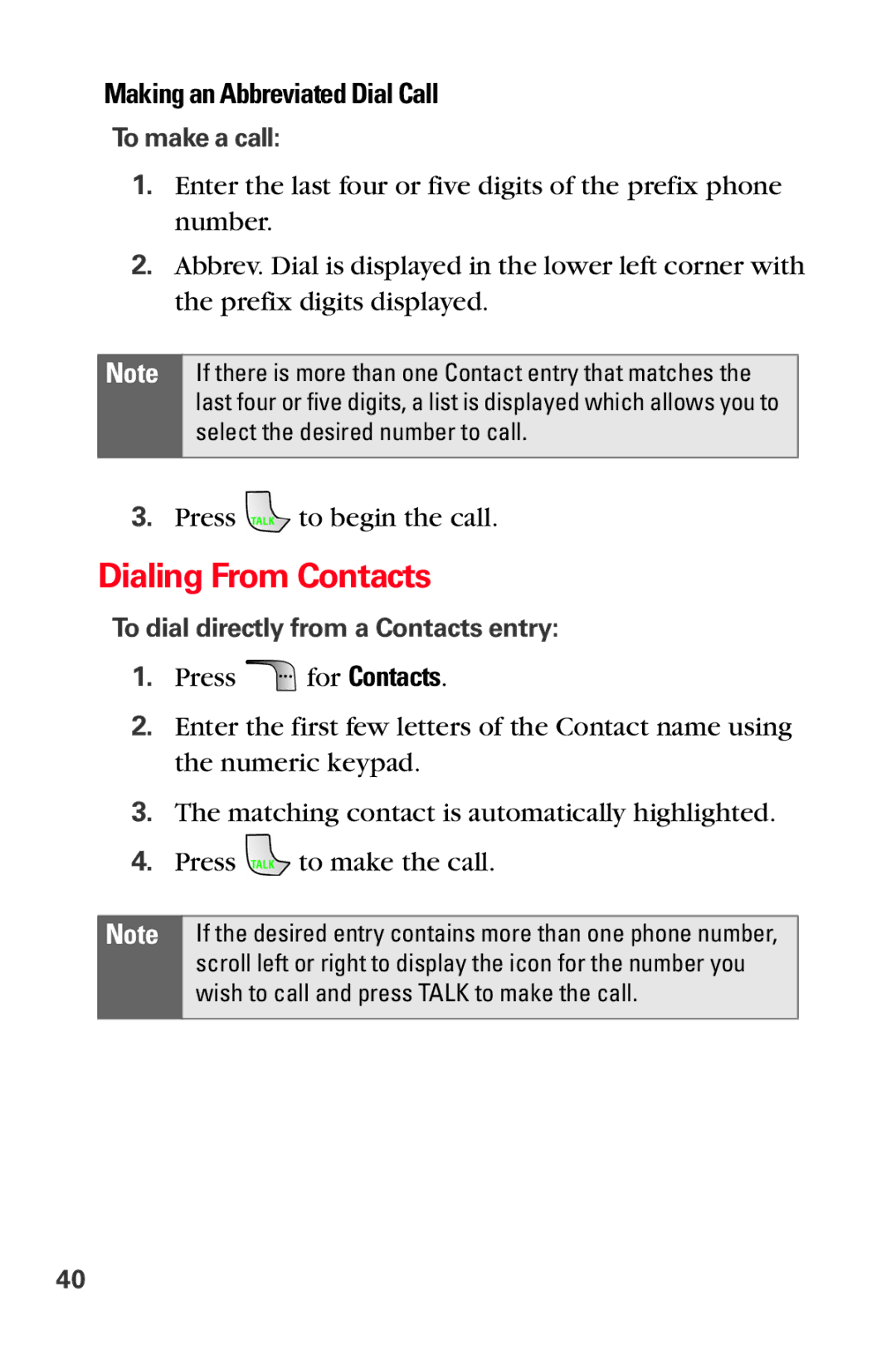 Samsung MM-A880 manual Dialing From Contacts, Making an Abbreviated Dial Call, To make a call 