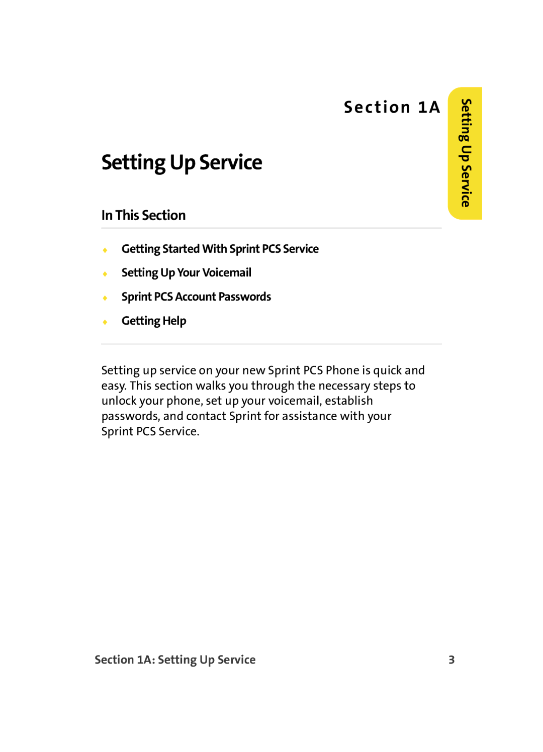 Samsung MM A880 manual This Section, Setting Up Service 