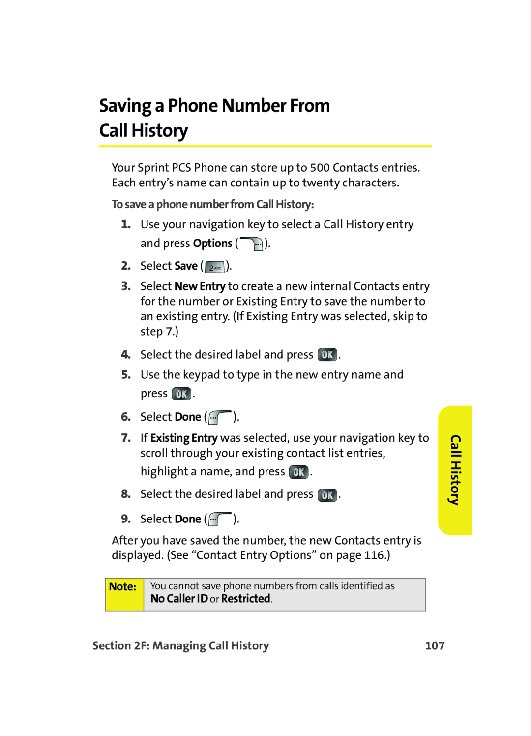 Samsung MM A880 manual Saving a Phone Number From Call History, To save a phone number from Call History 