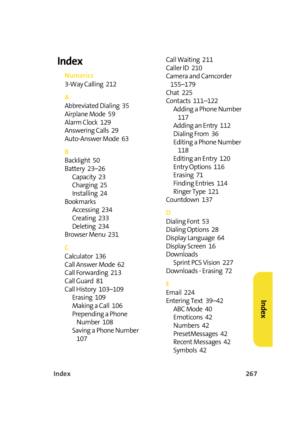 Samsung MM A880 manual Index 267 