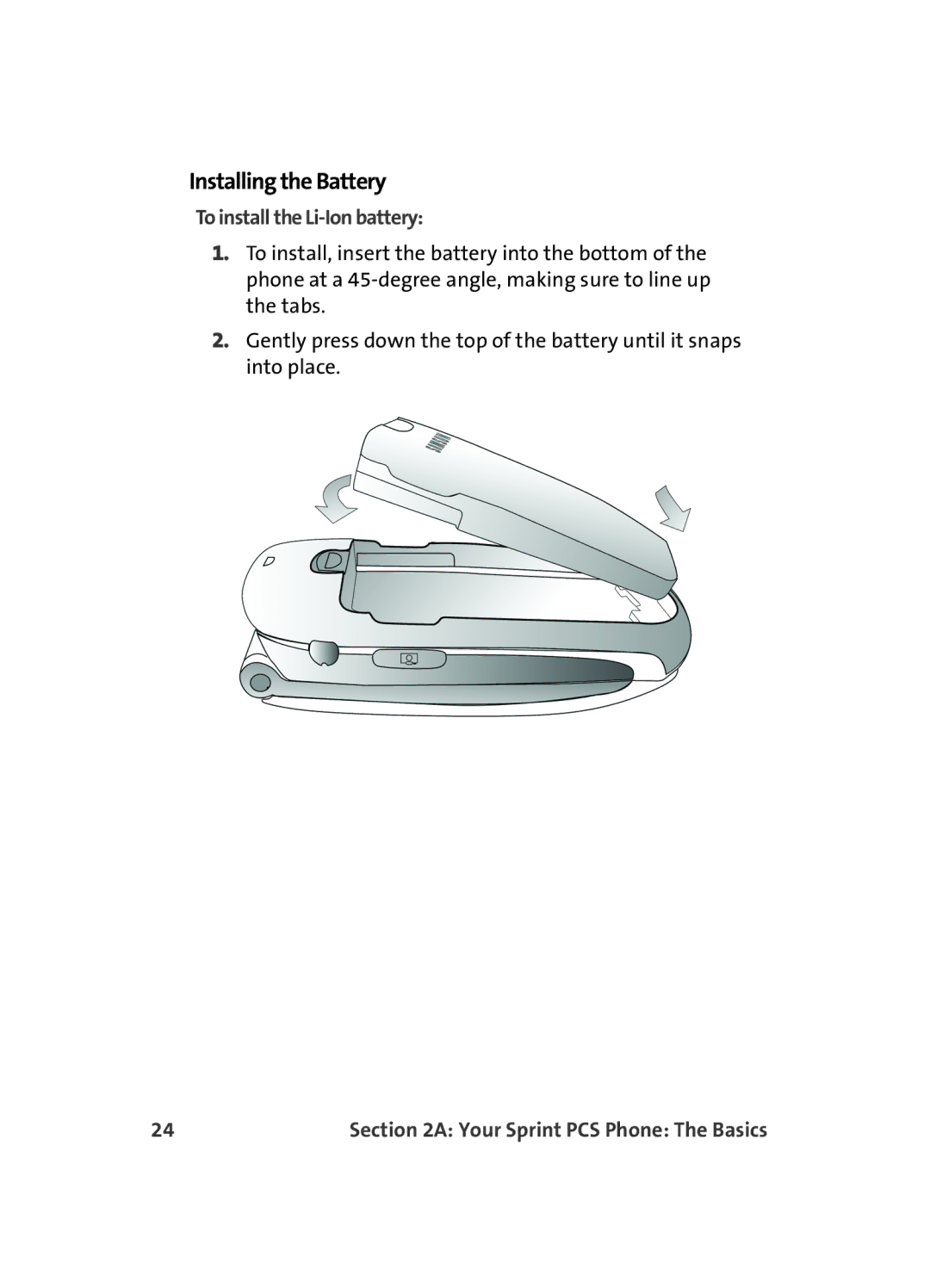 Samsung MM A880 manual Installing the Battery, To install the Li-Ion battery 