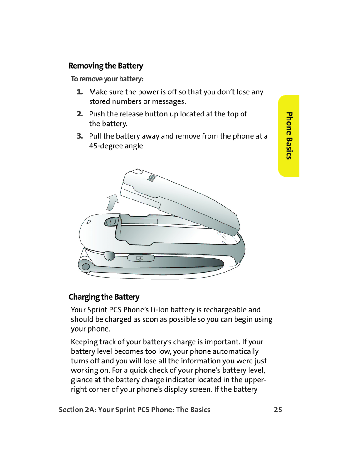 Samsung MM A880 manual Removing the Battery, Charging the Battery, To remove your battery 