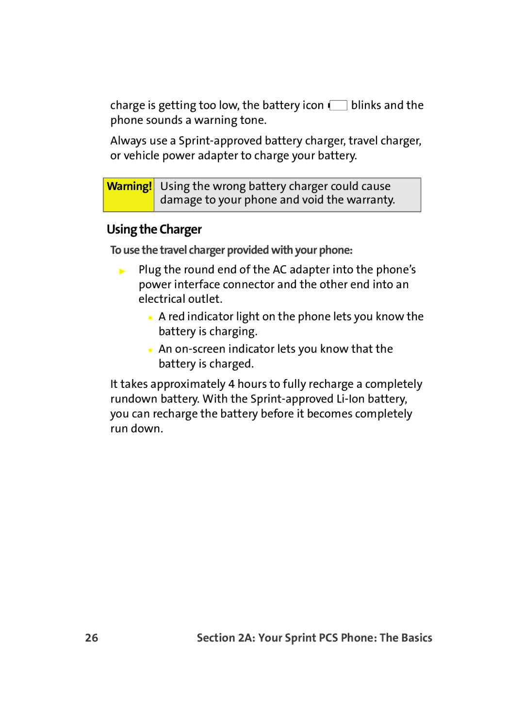 Samsung MM A880 manual Using the Charger, To use the travel charger provided with your phone 