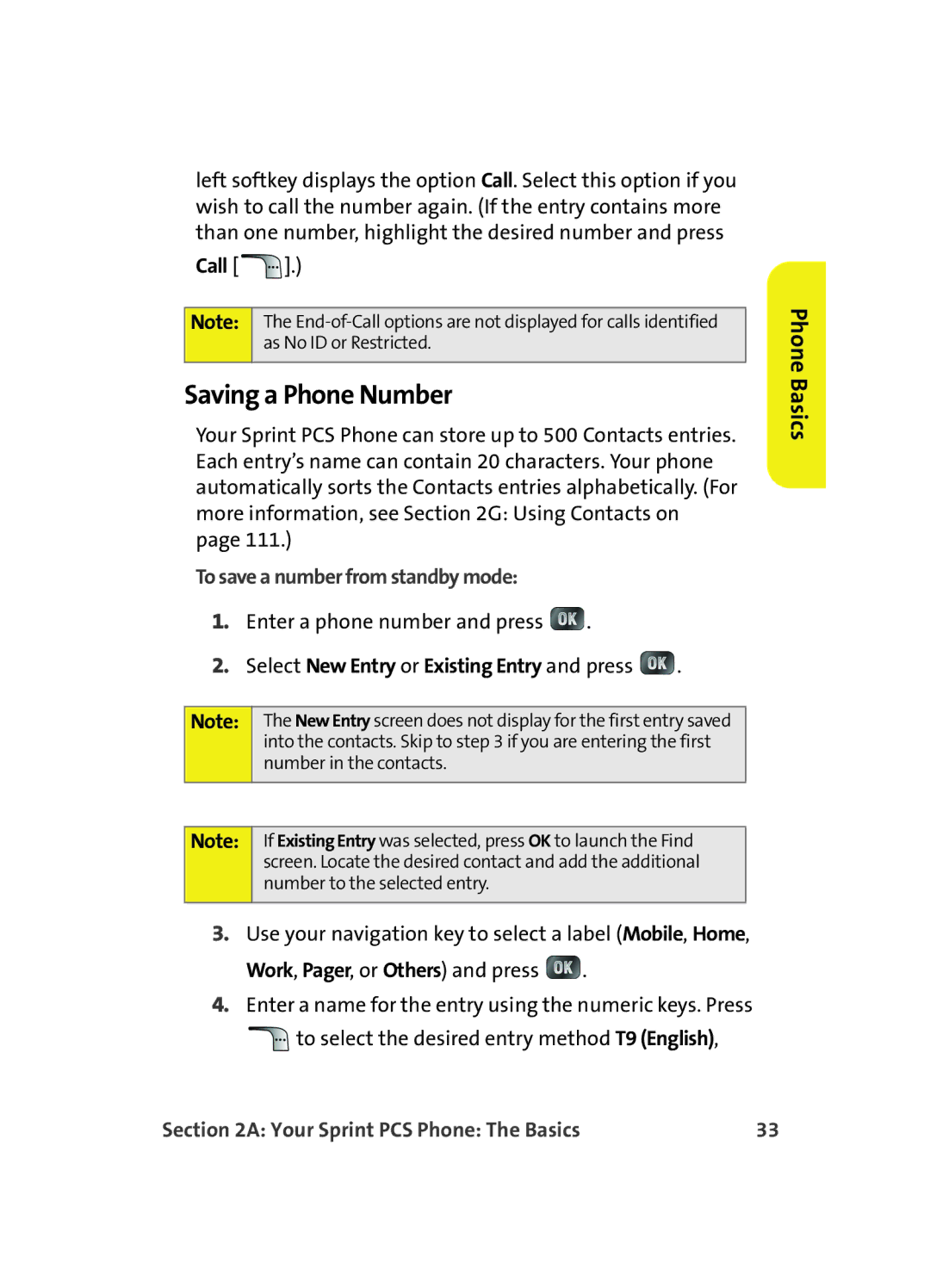 Samsung MM A880 manual Saving a Phone Number, Call, To save a number from standby mode 