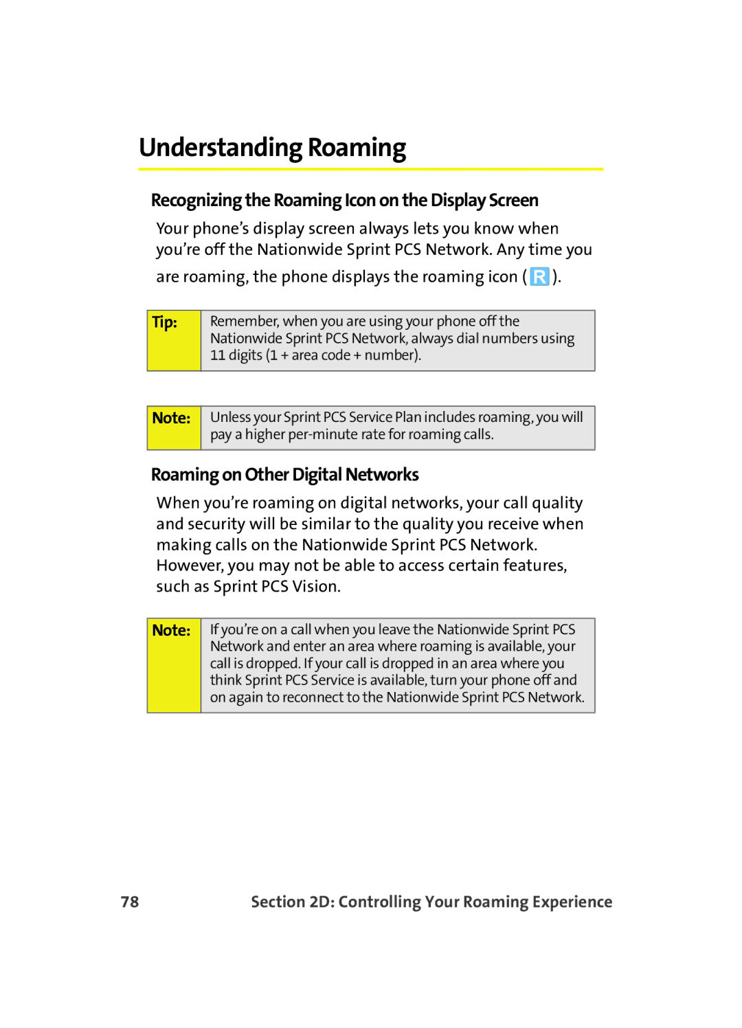 Samsung MM A880 manual Understanding Roaming, Recognizing the Roaming Icon on the Display Screen 