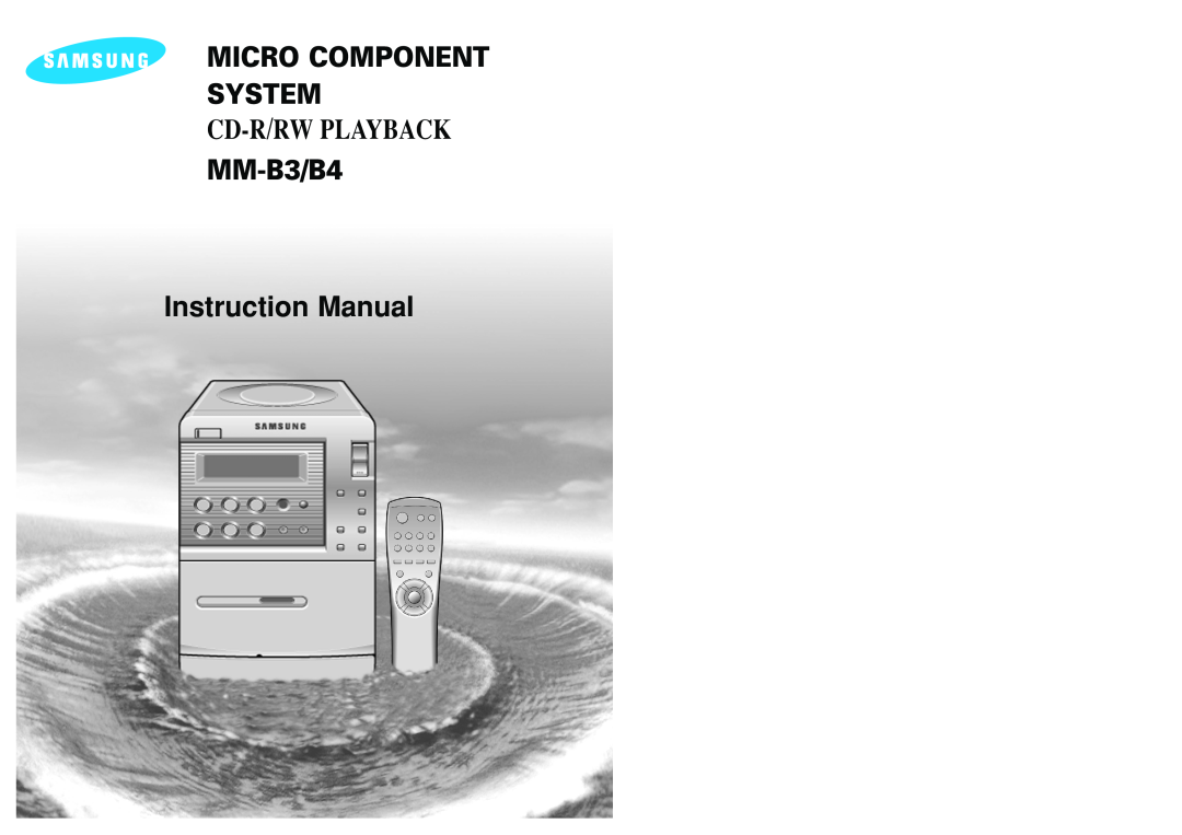 Samsung MM-B3/B4 instruction manual Micro Component System, Cd-R/Rw Playback 