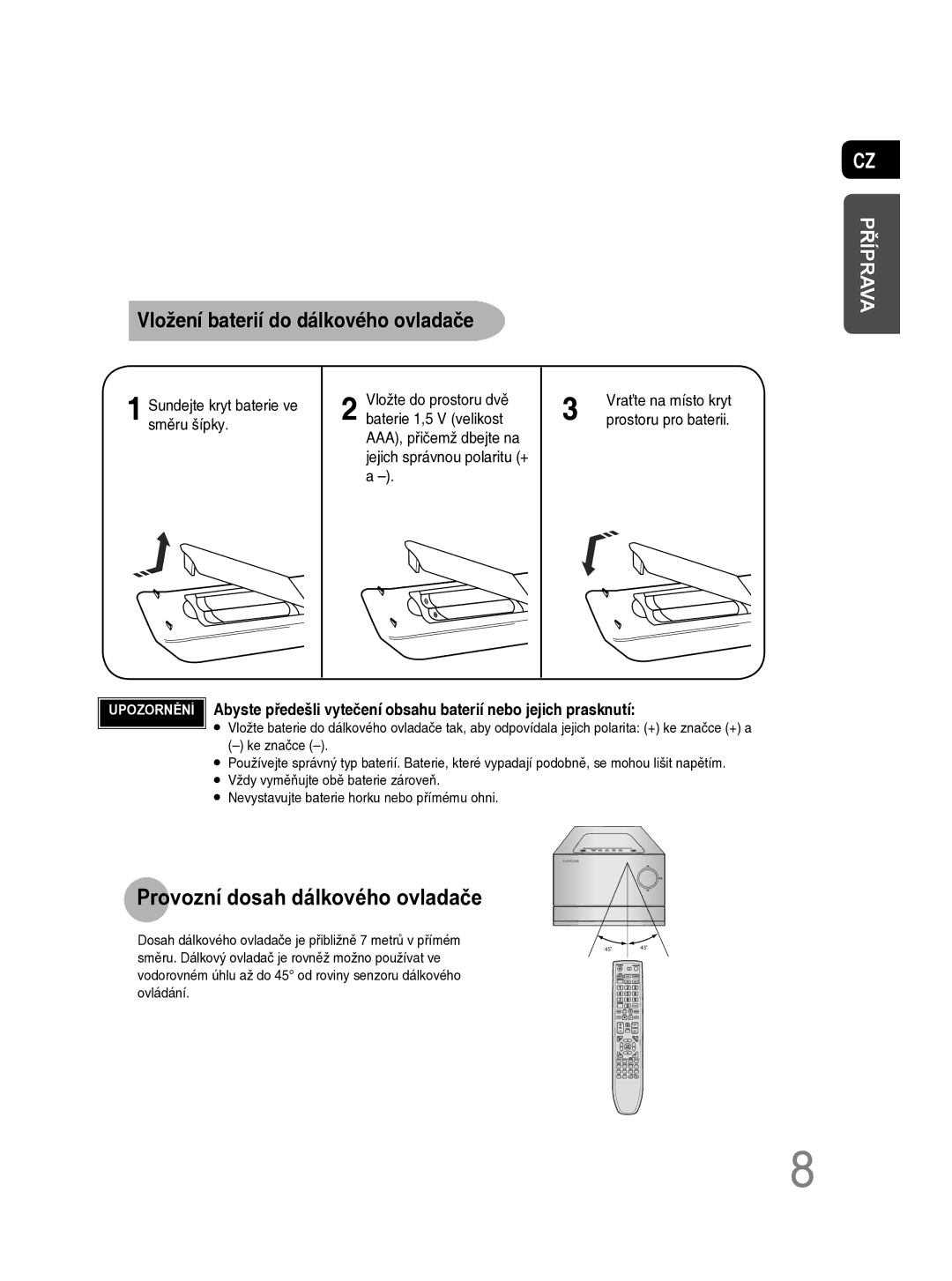 Samsung MM-C330D/EDC manual AAA, přičemž dbejte na, Vraťte na místo kryt 