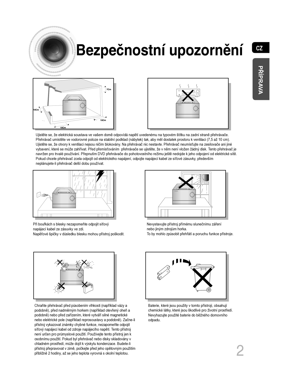 Samsung MM-C330D/EDC manual Bezpečnostní upozornění 