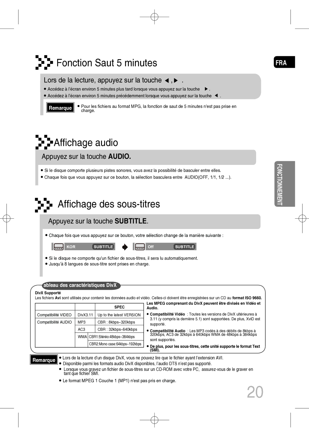 Samsung MM-C330D/XEF manual Lors de la lecture, appuyez sur la touche, Appuyez sur la touche Audio 