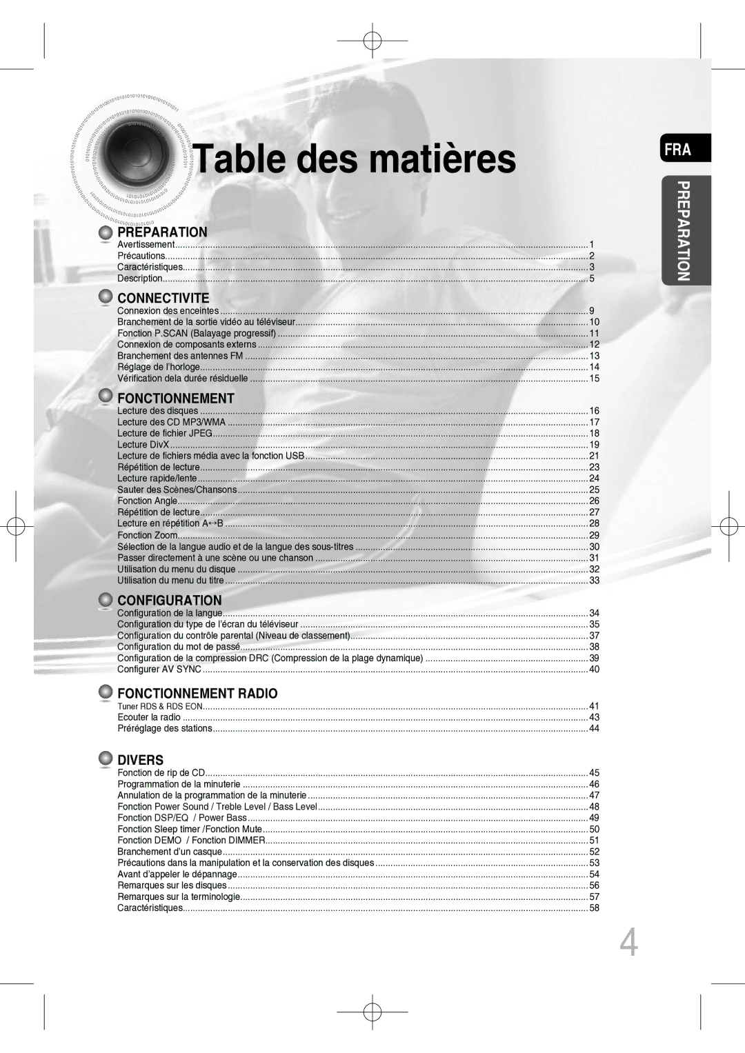 Samsung MM-C330D/XEF manual Table des matières, Connectivite 