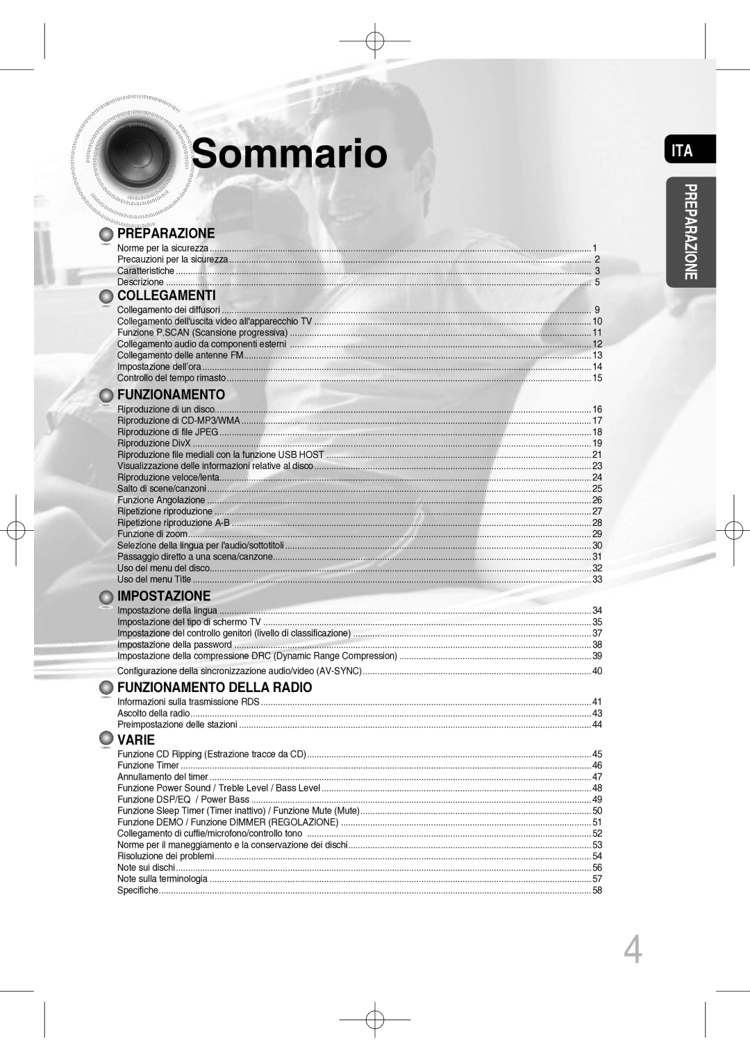 Samsung MM-C330D/XEF manual Sommario, Collegamenti 