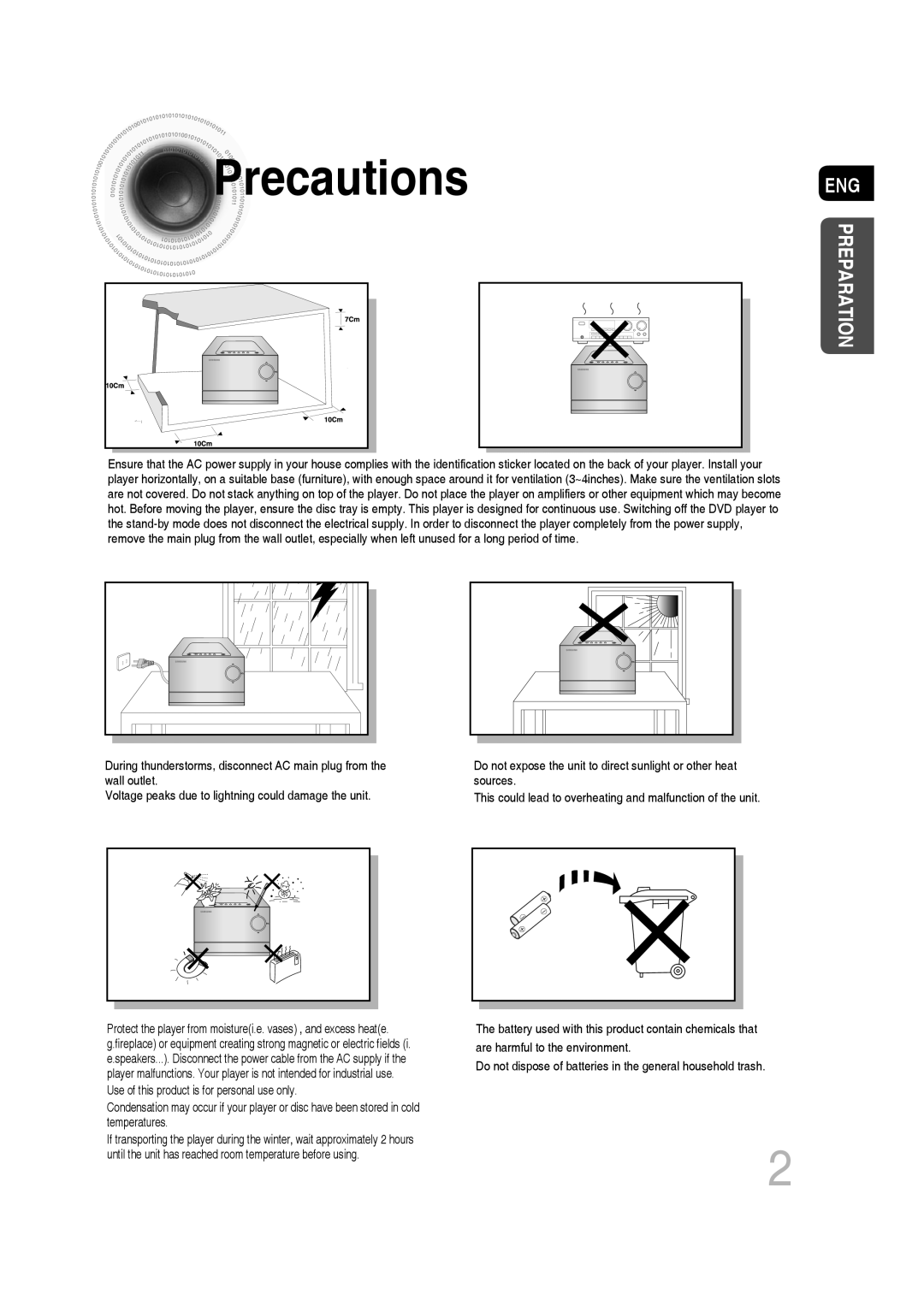 Samsung MM-C330/XEE, MM-C330D/XEN, MM-C330D/EDC, MM-C330/EDC, MM-C330D/XEE manual Precautions, Eng 