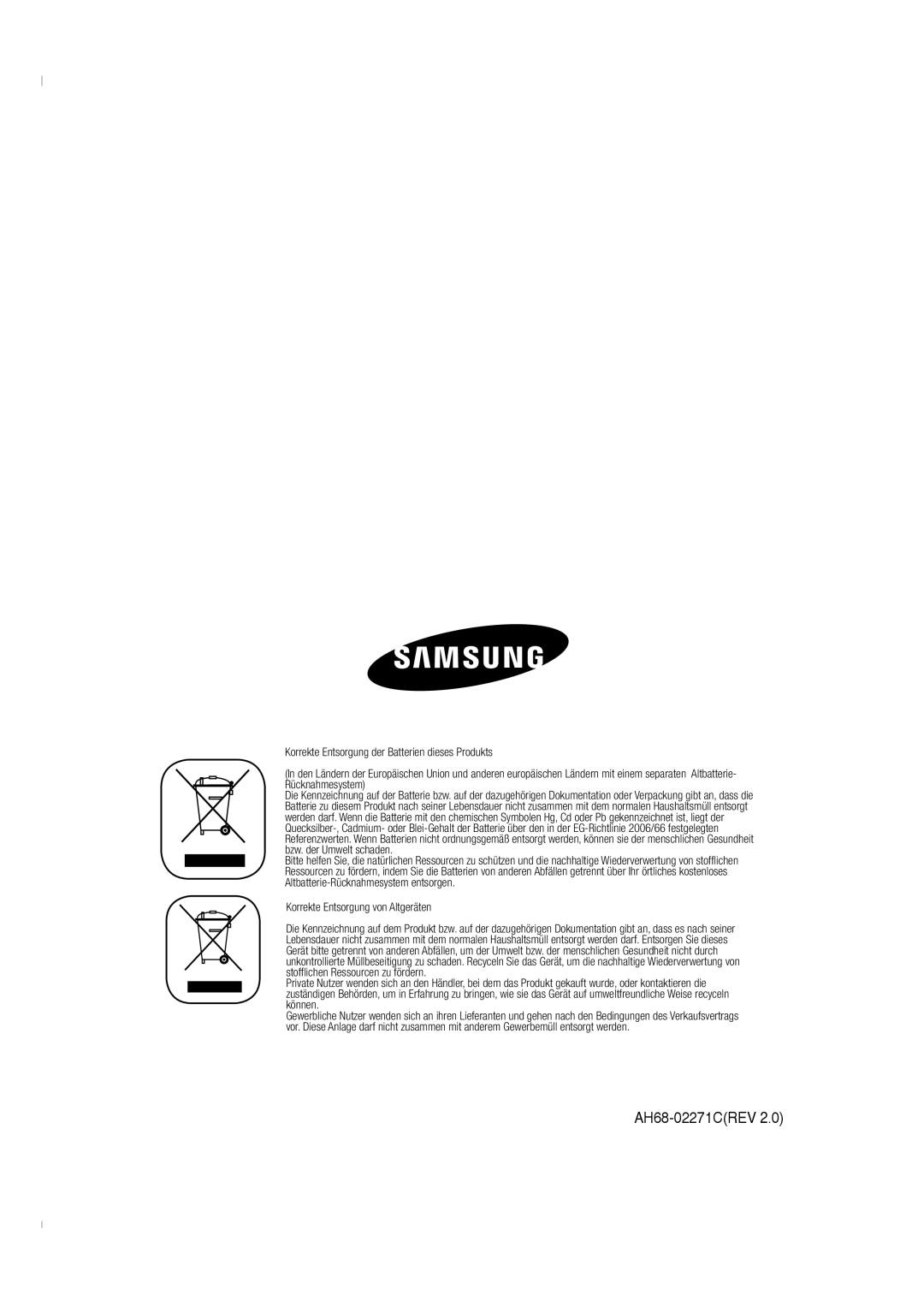 Samsung MM-C330D/EDC, MM-C330D/XEN manual AH68-02271CREV 