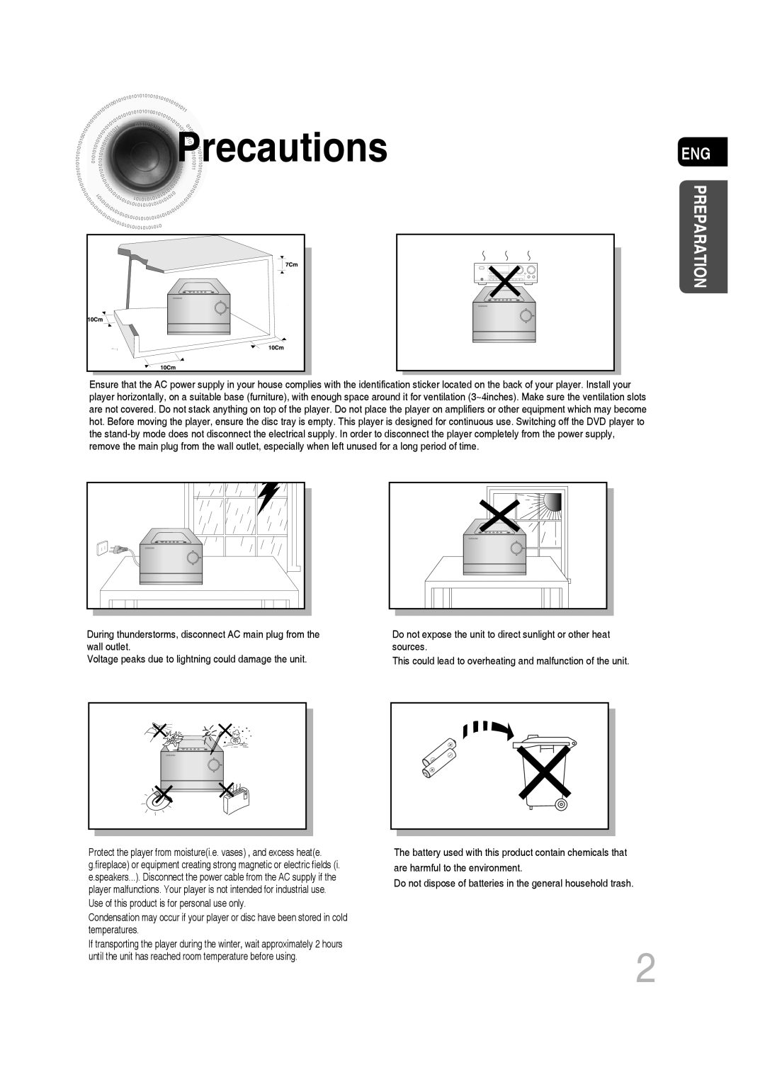 Samsung MM-C330D/XER manual Precautions, Eng 