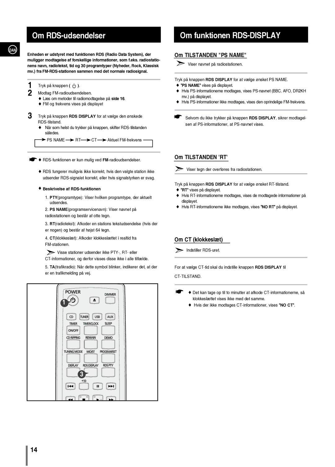 Samsung MM-C330/XEE manual Beskrivelse af RDS-funktionen 