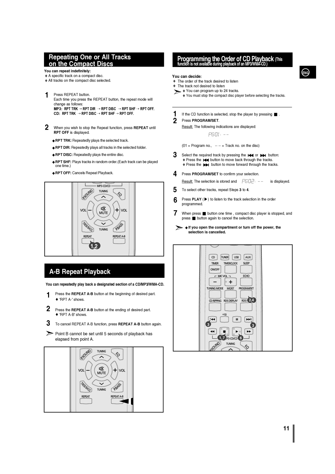 Samsung MM-C330/XER manual Repeat Playback 