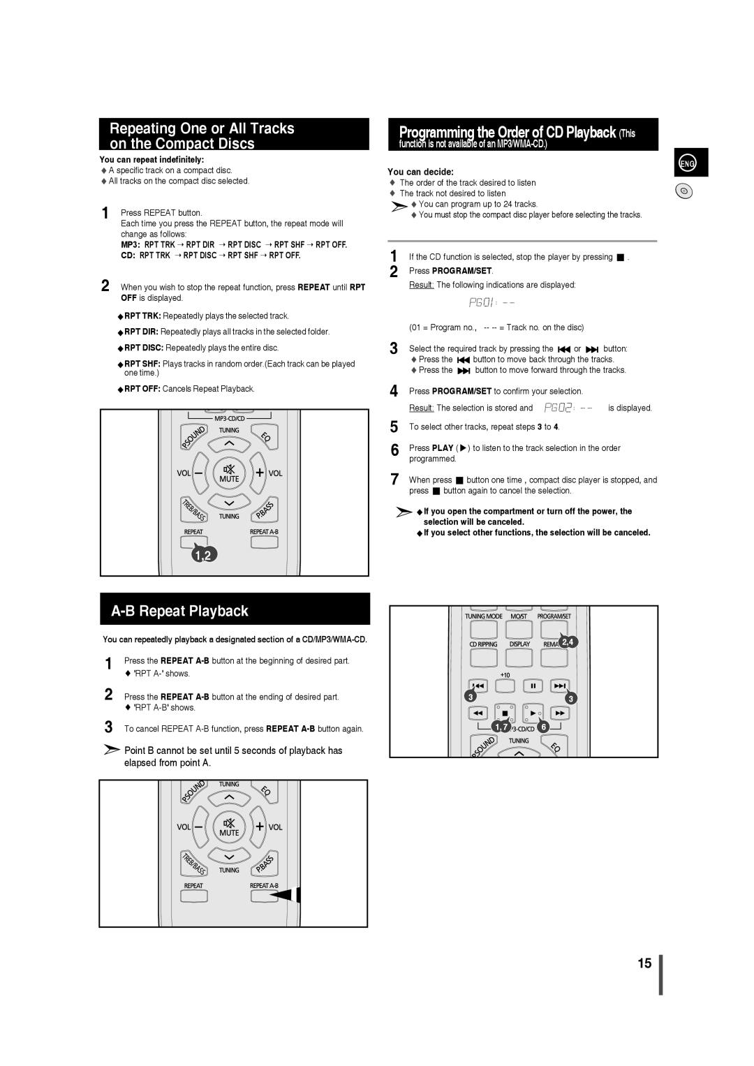 Samsung AH68-02275X, MM-C430 user manual Repeat Playback, You can repeat indefinitely, RPT A- shows 