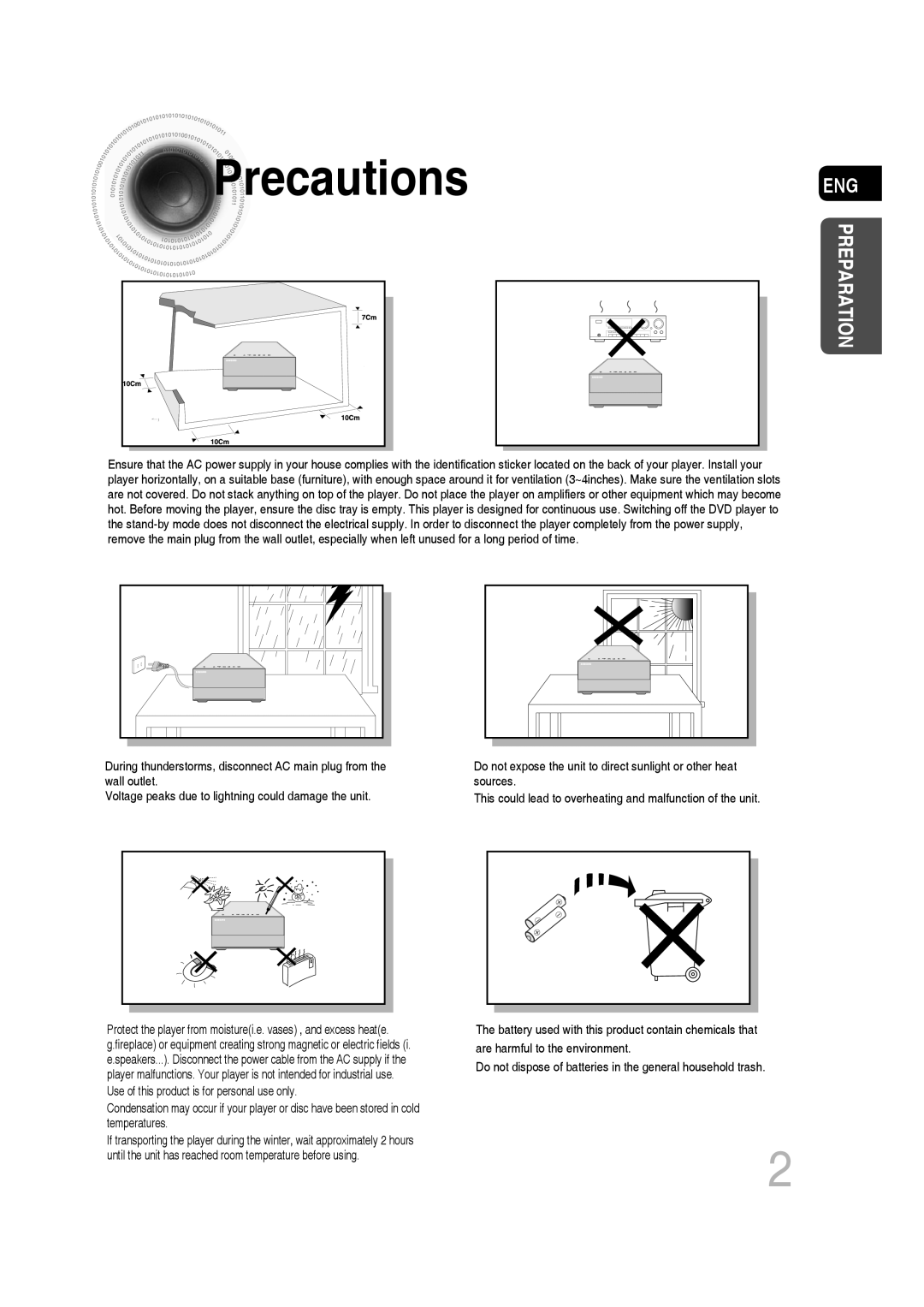 Samsung MM-C430D/XER, MM-C530D/XER manual Precautions, Eng 