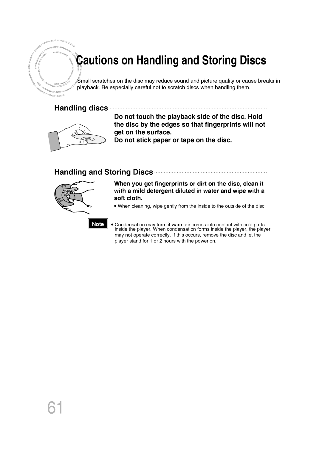 Samsung MM-C530D/XER, MM-C430D/XER manual Handling discs, Handling and Storing Discs 