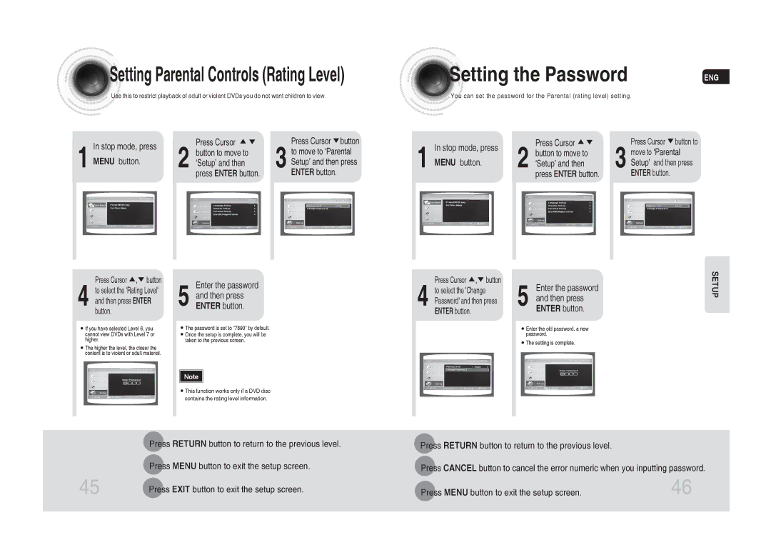 Samsung MM-C430D/MEA, MM-C530D/AFR, MM-C530D/SAH, MM-C550D/MEA, MM-C430D/AFR, MM-C430D/SAH Setting the Password, Enter button 