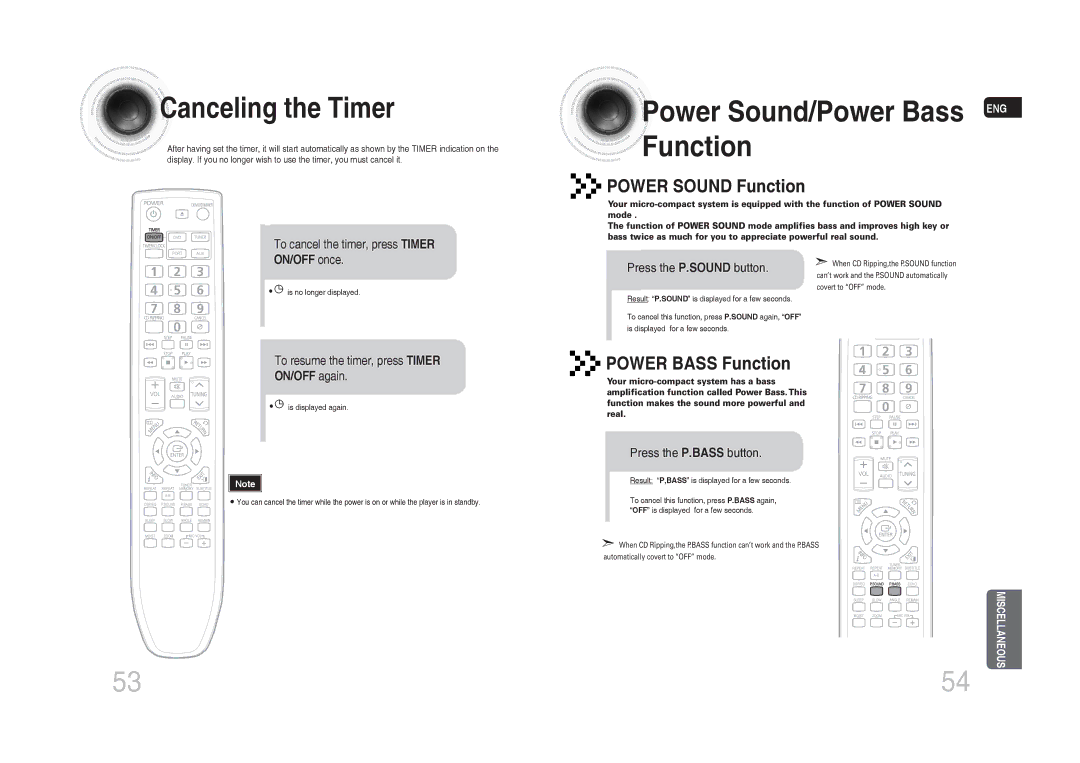 Samsung MM-C430D/UMG, MM-C530D/AFR, MM-C530D/SAH, MM-C430D/MEA, MM-C550D/MEA, MM-C430D/AFR Canceling the Timer, ON/OFF again 