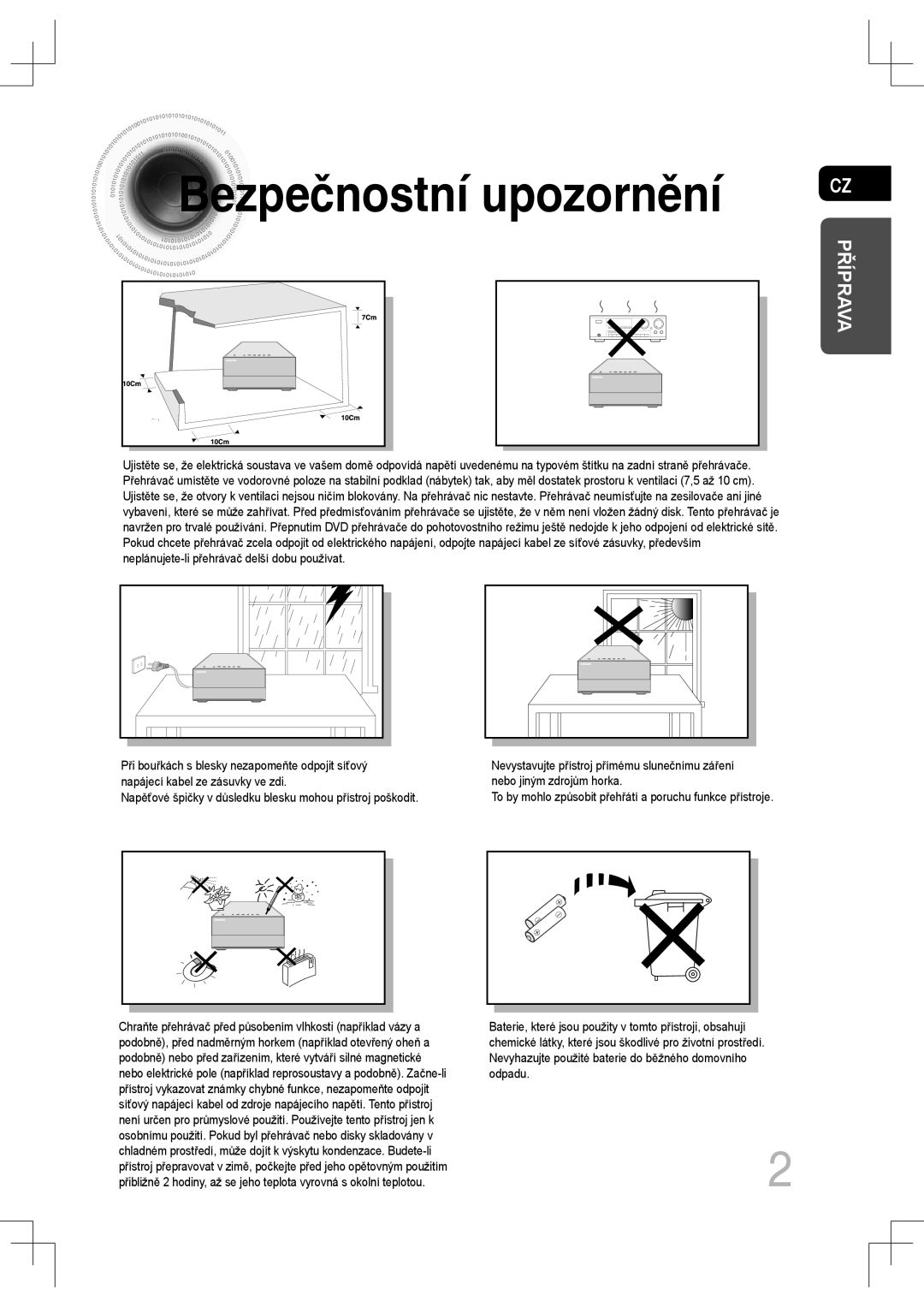 Samsung MM-C530D/EDC, MM-C430D/EDC, MM-C550D/EDC, MM-C530D/XEF manual Bezpečnostní upozornění, Příprava 