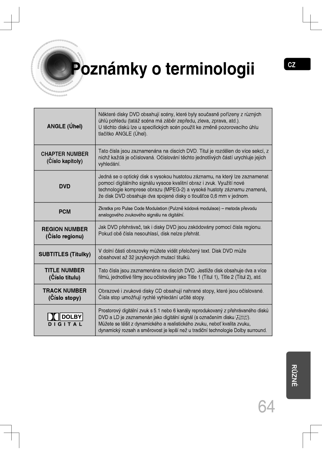 Samsung MM-C550D/EDC, MM-C530D/EDC, MM-C430D/EDC, MM-C530D/XEF manual Poznámky o terminologii 