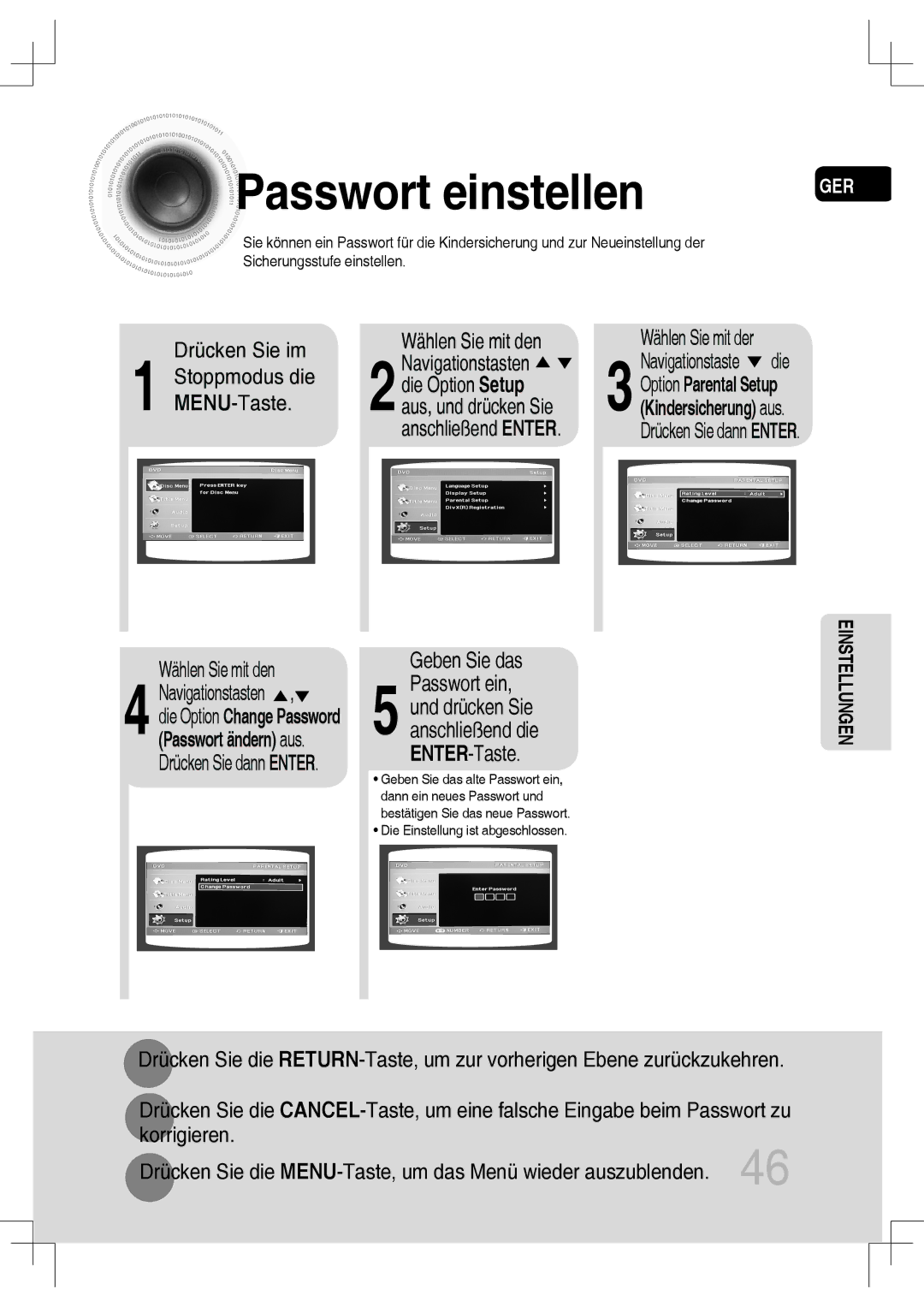 Samsung MM-C550D/EDC, MM-C530D/EDC, MM-C430D/XEN, MM-C430D/EDC, MM-C530D/XEN manual Passwort einstellen, Geben Sie das 