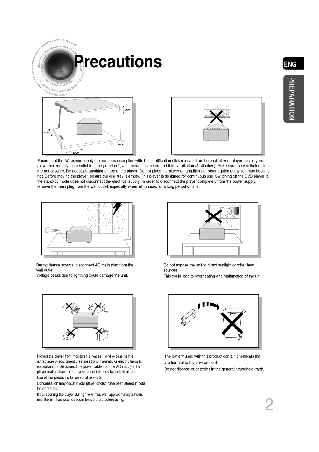 Samsung MM-C530D/XER manual Precautions, Eng 