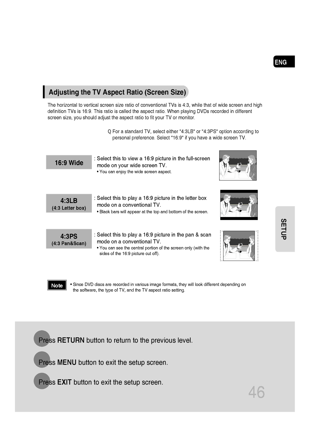 Samsung MM-C550D, MM-C530D, MM-C430D, AH68-02272Y manual Adjusting the TV Aspect Ratio Screen Size, 43PS 