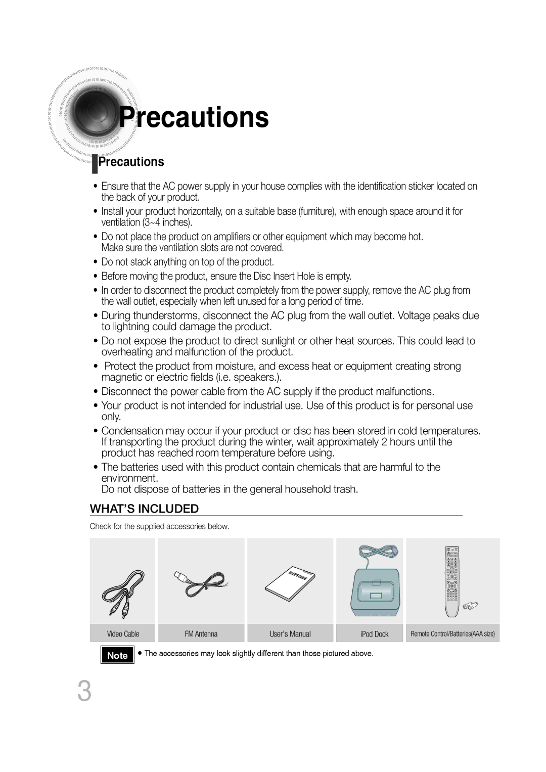 Samsung MM-C530D, MM-C550D, MM-C430D, AH68-02272Y manual Precautions 