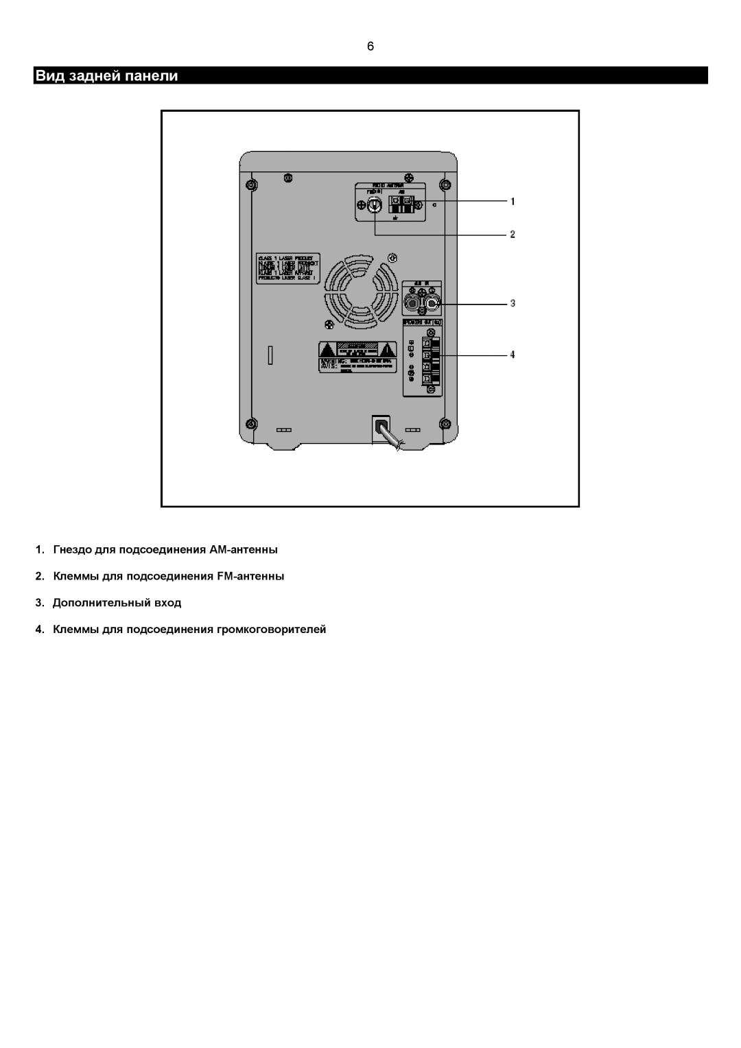 Samsung MM-C8Q/XFO manual Вид задней панели 