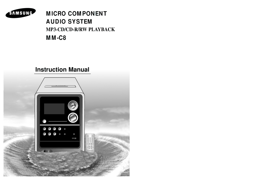 Samsung MM-UC8R/ELS, MM-C8R/ELS manual Micro Component Audio System 