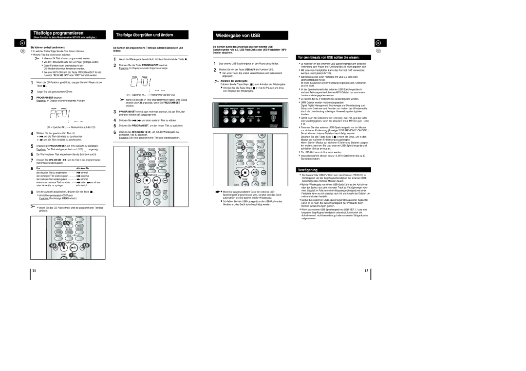 Samsung MM-C8R/ELS manual Titelfolge programmieren, Titelfolge überprüfen und ändern 