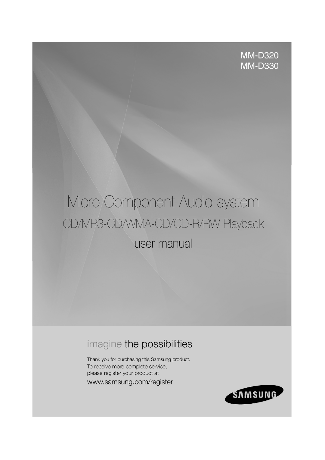 Samsung MM-D320/UM, MM-D320/ZN manual Micro Component Audio system 