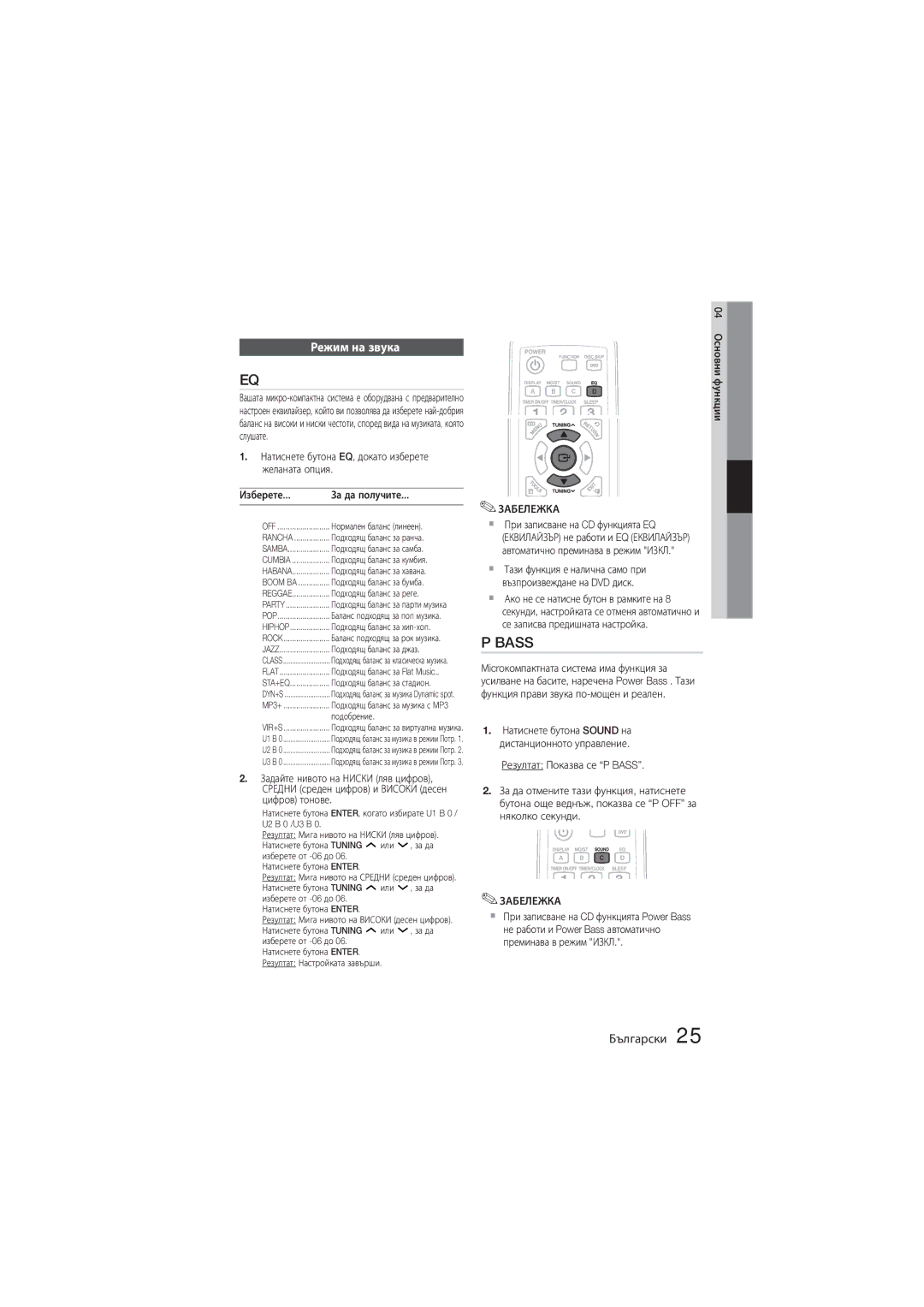 Samsung MM-D330/EN, MM-D330D/EN manual Режим на звука 