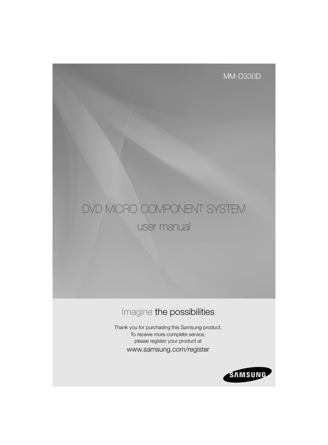 Samsung MM-D330D/ZN, MM-D330D/SJ, MM-D330D/UM manual DVD Micro Component System 